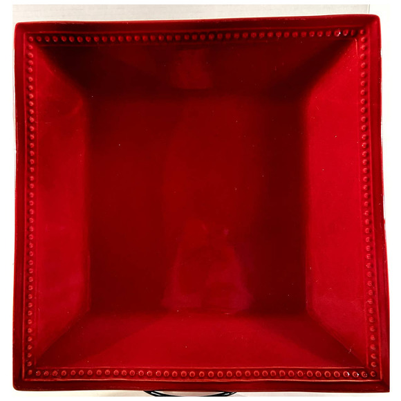 Pier 1 Imports Spice Route Paprika Square Beaded Dinner Plate 10.5" **Retired** - Picture 2 of 4